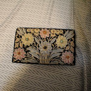 Vintage Floral Beaded Clutch/Purse
